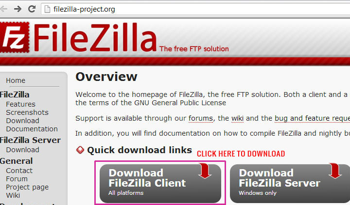 Filezilla Download link